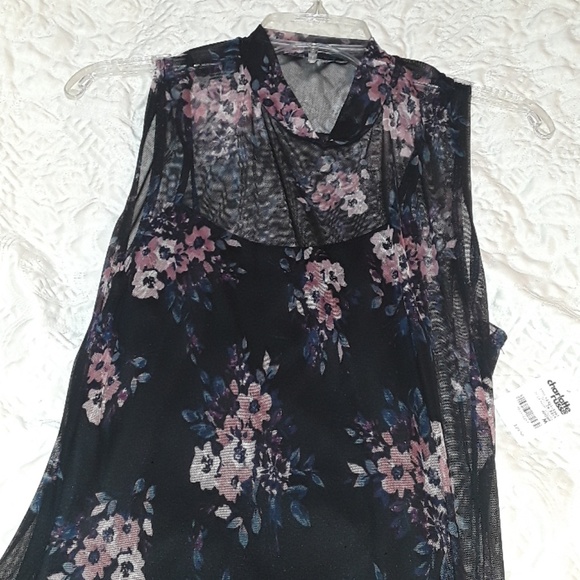 Black mesh floral dress - Picture 2 of 4
